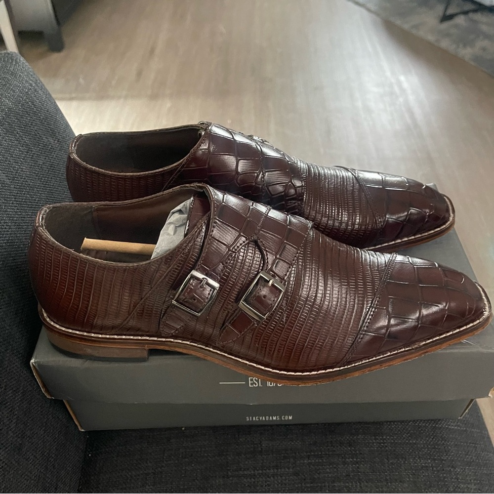 Stacy Adams Toscano Monkstrap Dress Shoe Size 10.5